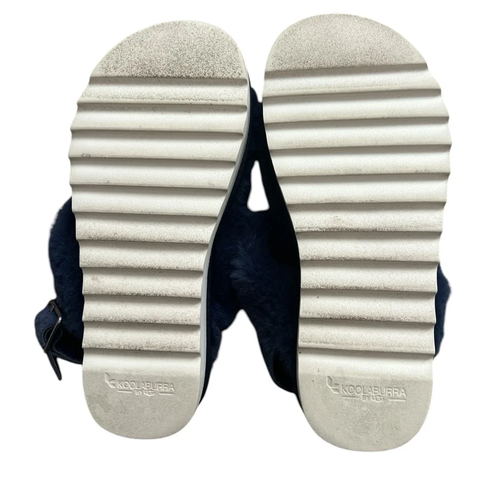 LN koolaburra by ugg blue navy girls slipper sandal style US 5 Sheepskin Kids